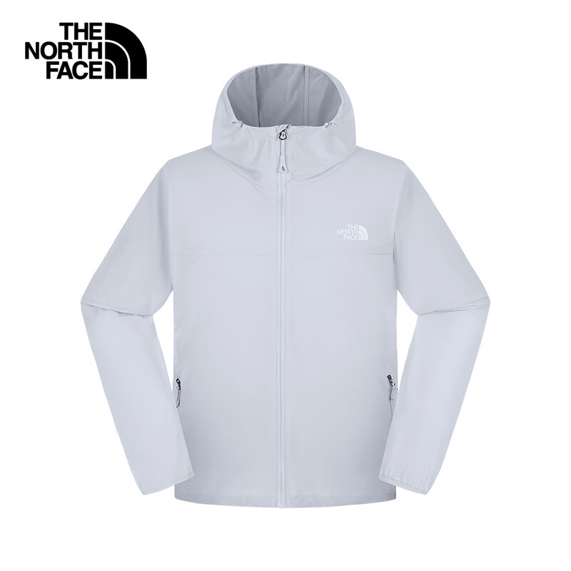 北面（The North Face）薄風(fēng)衣男UPF50+防曬服皮膚衣防風(fēng)夾克輕薄25春夏新款|87VW 0TI/淺灰 XL /180