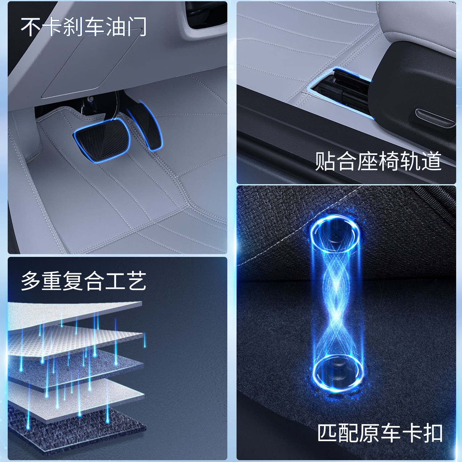 工马适用小鹏M03脚垫全包围小鹏MONA M03改装饰配件tpe脚垫地毯 甄选小鹏M03夜幕灰单层脚垫
