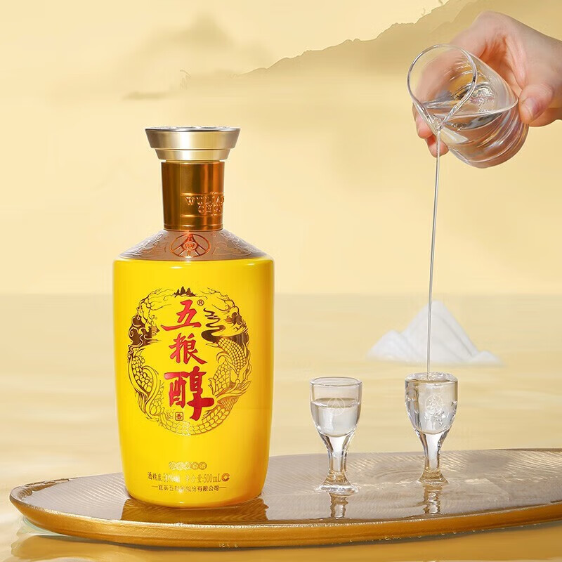 五粮醇浓香型白酒 纯粮食酒 送礼聚会自饮 50度 500mL 6瓶 五粮醇金装