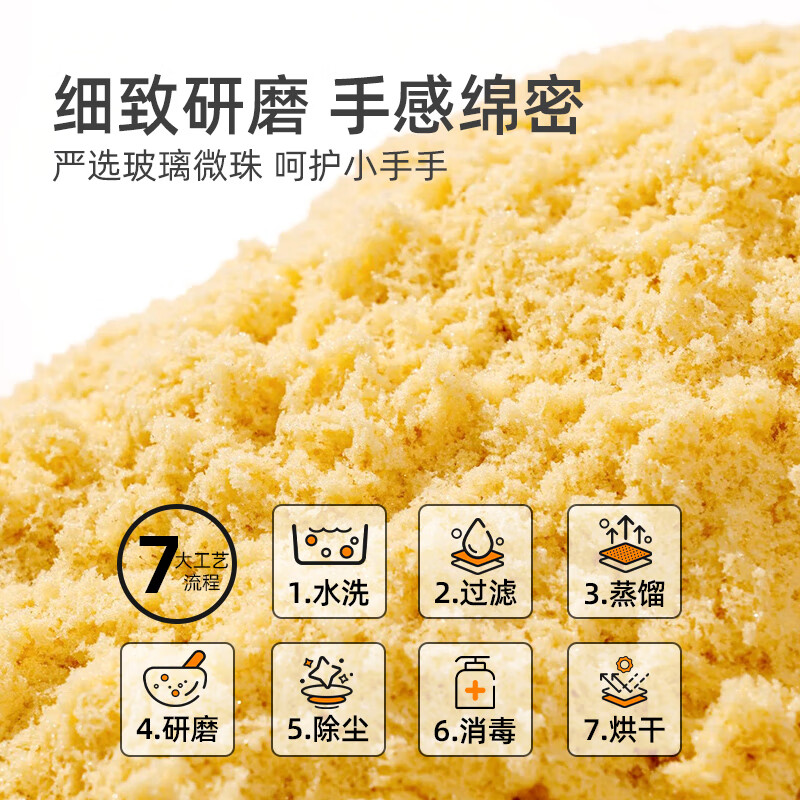 弥鹿(MiDeer)【新款】儿童星空沙玩具安全不粘手太空室内沙子沙盘沙滩模具套装手工礼盒男孩女孩六一儿童节礼物 【补充装】原色沙4斤装