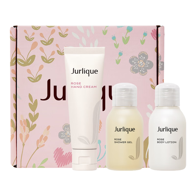 茱莉蔻（Jurlique）玫瑰護手霜30ML禮盒+身體乳30ML（非賣品）+沐浴露30ML（非賣品）