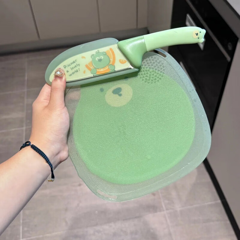 砧板水果可爱小熊菜板防霉食品级可研磨高韧耐用不留痕 【现货速发】绿色【大号】