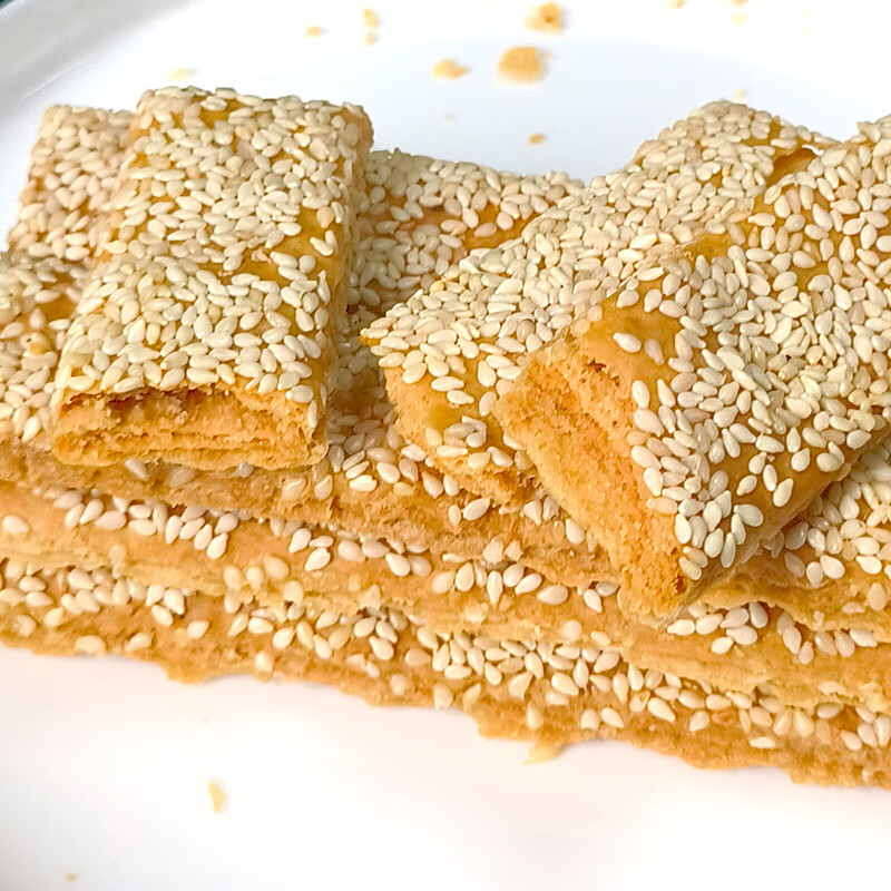 食芳溢甜舒南通脆饼老式传统酥饼多层南通特产独立包装办公室小零食 【南通生产】老式长条原味脆饼 15袋(整箱共30条)