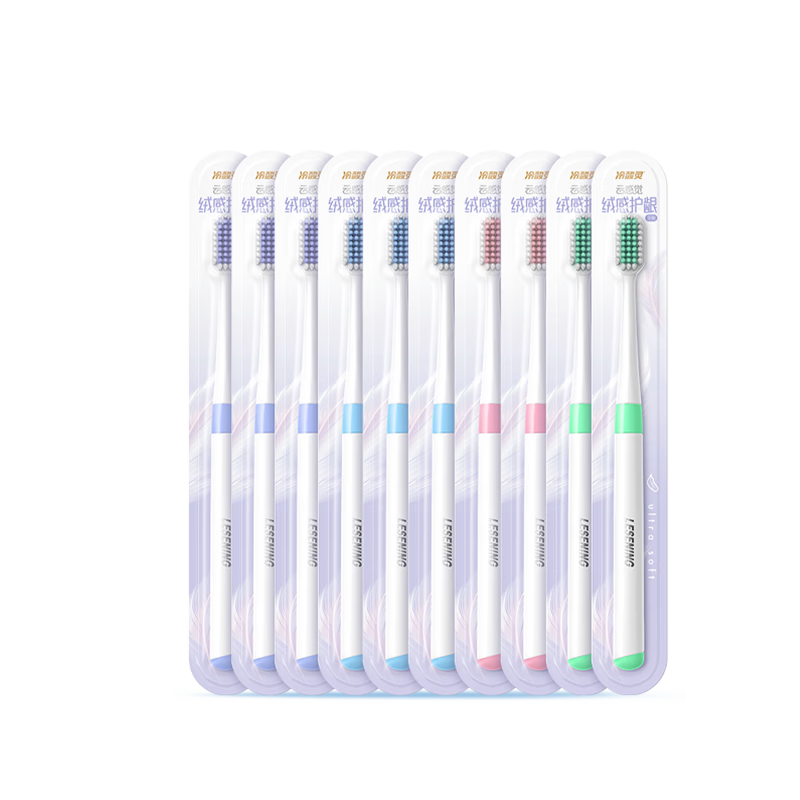 冷酸灵云感觉绒感软毛牙刷呵护牙龈成人牙刷10支装颜色随机【吴磊推荐】