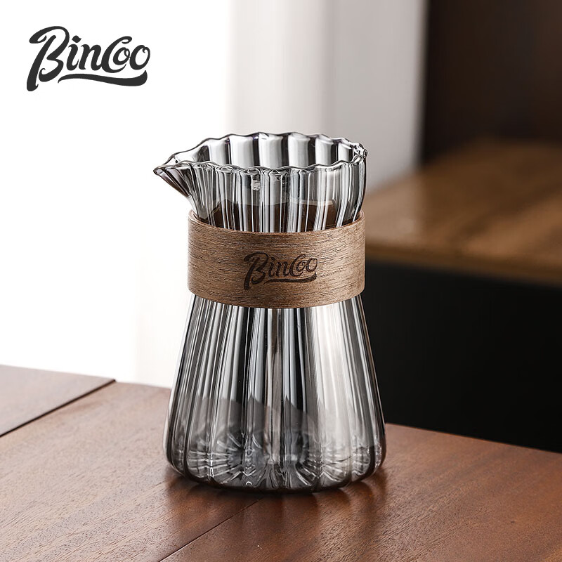 Bincoo条纹咖啡分享壶手冲咖啡壶套装挂耳云朵壶日式咖啡杯冷萃壶