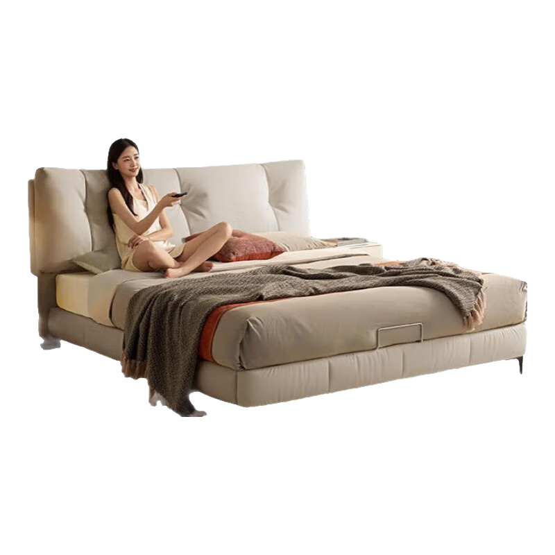 �˼ҼҾ����ͷ�߶˴�����Ƥ����˫�˴�����ͷ��ţƤ���Ի鴲DS8395B ��ѩ��ס� �߽ţ�����ë�� 1500*2000