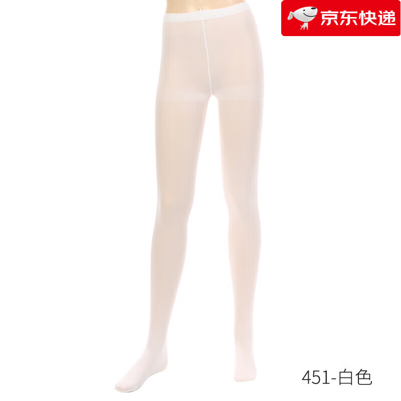 厚木新款兒童絲襪女童春夏薄款白色舞蹈襪專(zhuān)用打底襪春秋連褲 451-白色 M 身高125-145c