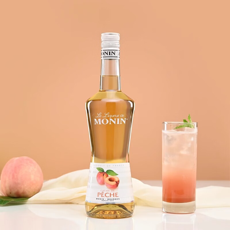 莫林黄杏白兰地风味利口酒 700ml瓶装洋酒力娇酒调制配制 酒精量20% 蜜桃风味