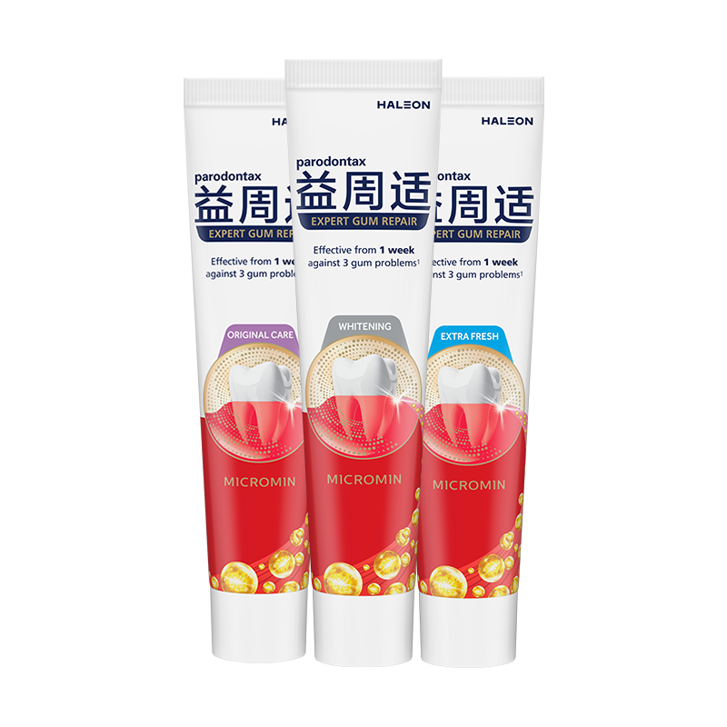 益周适护龈牙膏套装110g*3 亮白牙齿 清新口气 强健牙釉质