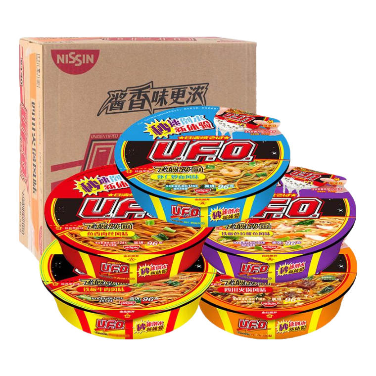 日清方便面 UFO飛碟炒面 5口味混合裝12碗整箱裝 速食面拌面碗面泡面