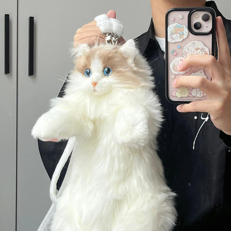 童梦姿可爱仿真布偶猫背包玩偶猫咪公仔毛绒安抚娃娃女生生日玩具礼物 布偶猫背包（经典款）