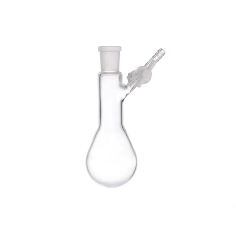 具支磨口圆底茄形反应瓶反应管schlenk管史莱克管四氟活塞节门 茄形
