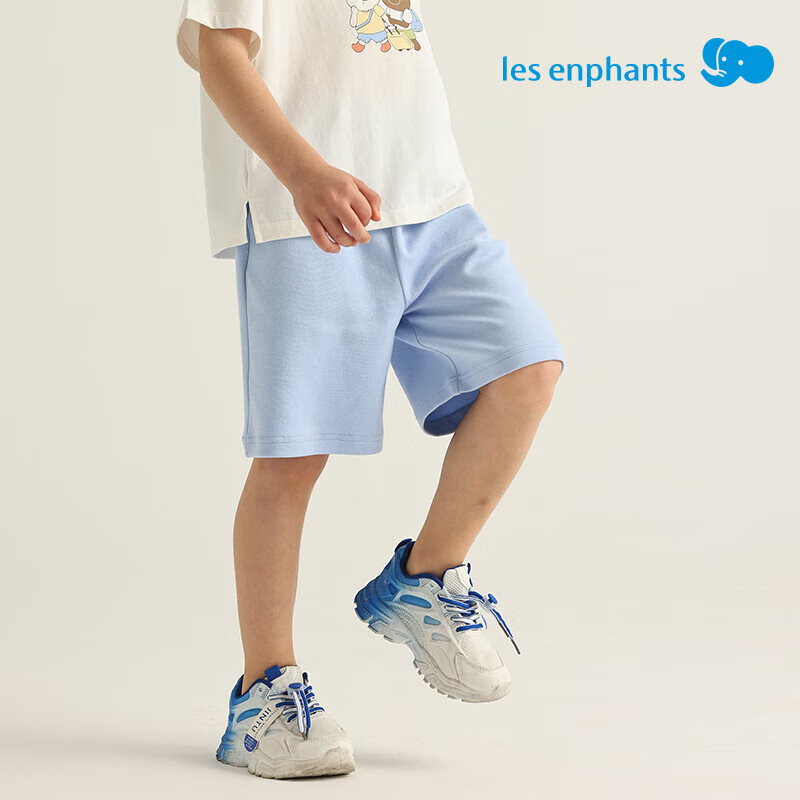 丽婴房（Les enphants）儿童短裤2025新品男童女童夏日运动风五分裤休闲裤运动中裤 大象灰 100 cm