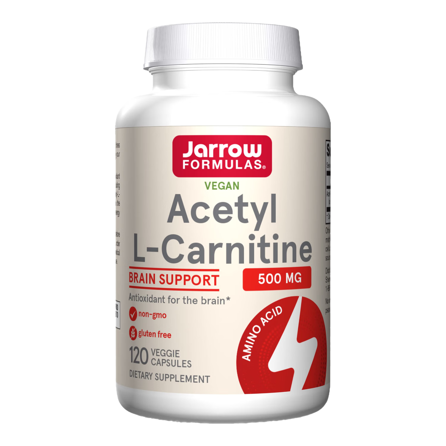 Jarrow Formulas 乙酰左旋肉碱补充剂500mg关爱大脑健康每日一粒 120粒