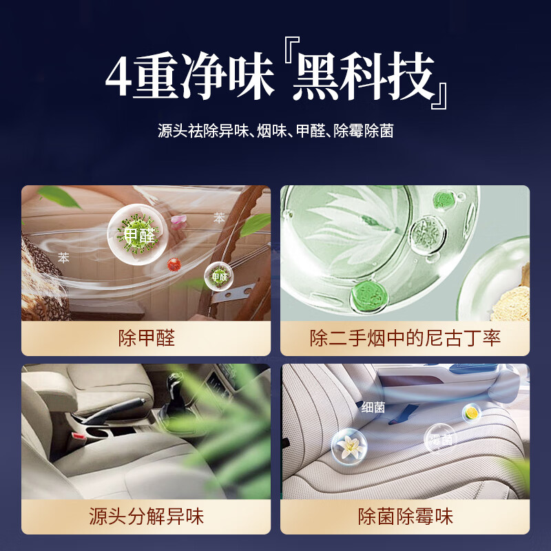 阿迪纳兰车载香薰2025年新款汽车香薰杯架固体香膏香水汽车内香氛除异味 蓝色风铃