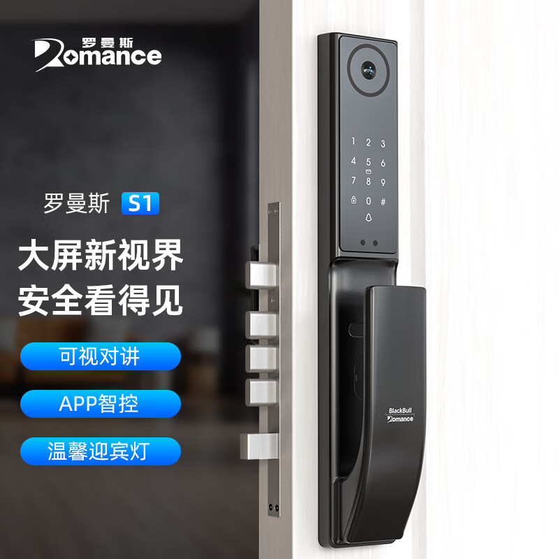 罗曼斯智能锁防盗门全自动密码锁高清显示屏