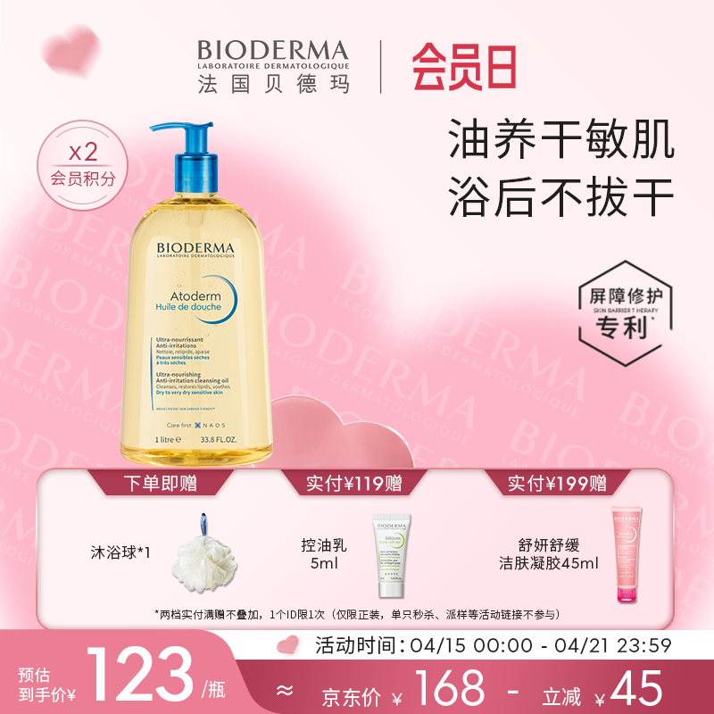 BIODERMA��������Ů�����︳�������޻���ԡ���������� ��ԡ��1L��Ч����25��8��1�գ�