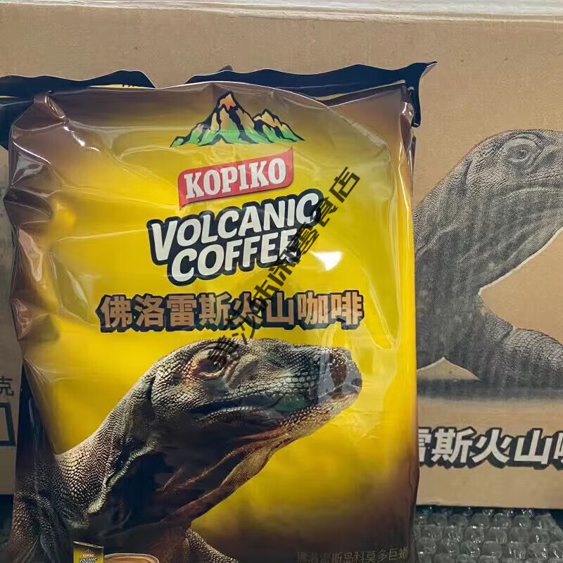 印尼KOPIKO可比可火山巴厘岛弗洛雷斯苏门答腊咖啡速溶咖啡 【咖香浓郁】弗洛雷斯火山咖啡370g 两盒(40条)