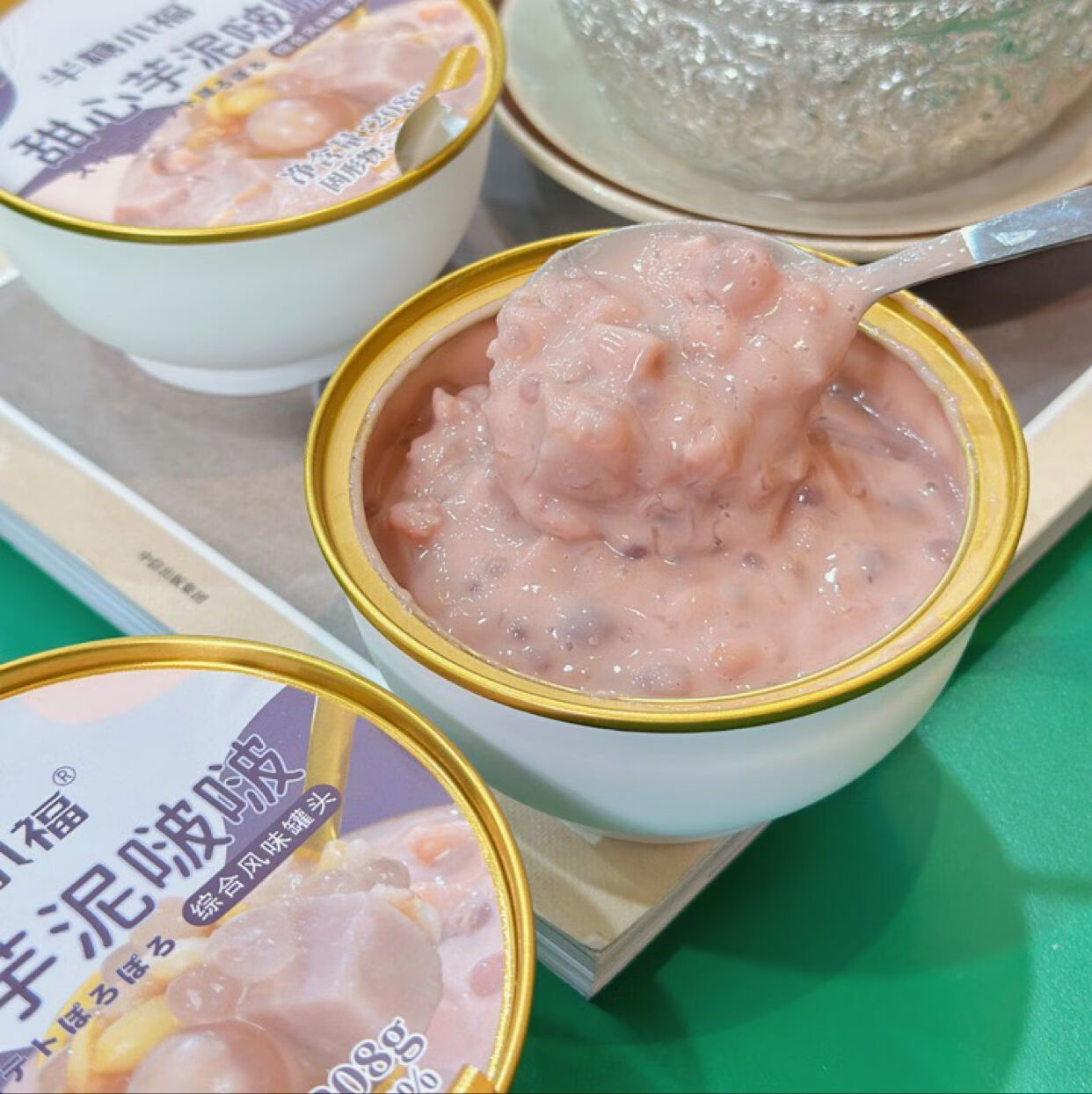 【6碗装半糖小福陈皮莲子红豆沙180g碗装绿豆沙网红速食粥 半糖小福甜心芋泥啵啵一提6碗