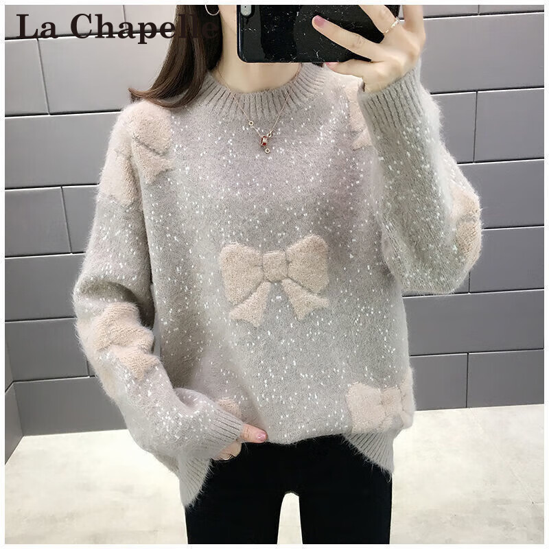 ���ı�����La Chapelle����֯��Ůװ2025�ﶬ�¿�С�����ë���ڴ���������ɫ���������� ����ɫ L 100��120�� 166Ԫ