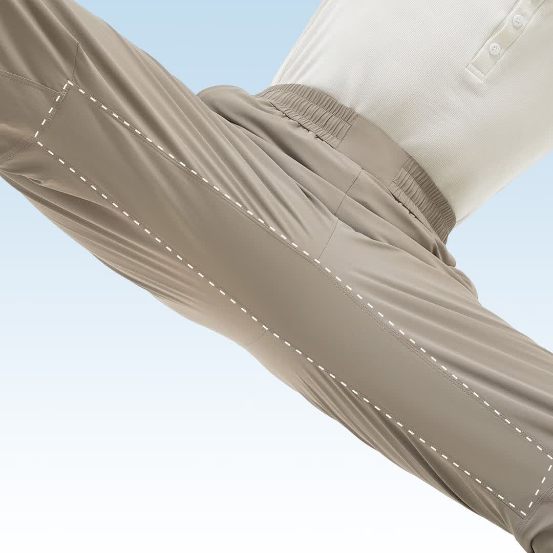 90分男夏运动户外速干裤商务休闲透气防风耐磨弹力徒步通勤直筒平角裤 黑色 2XL