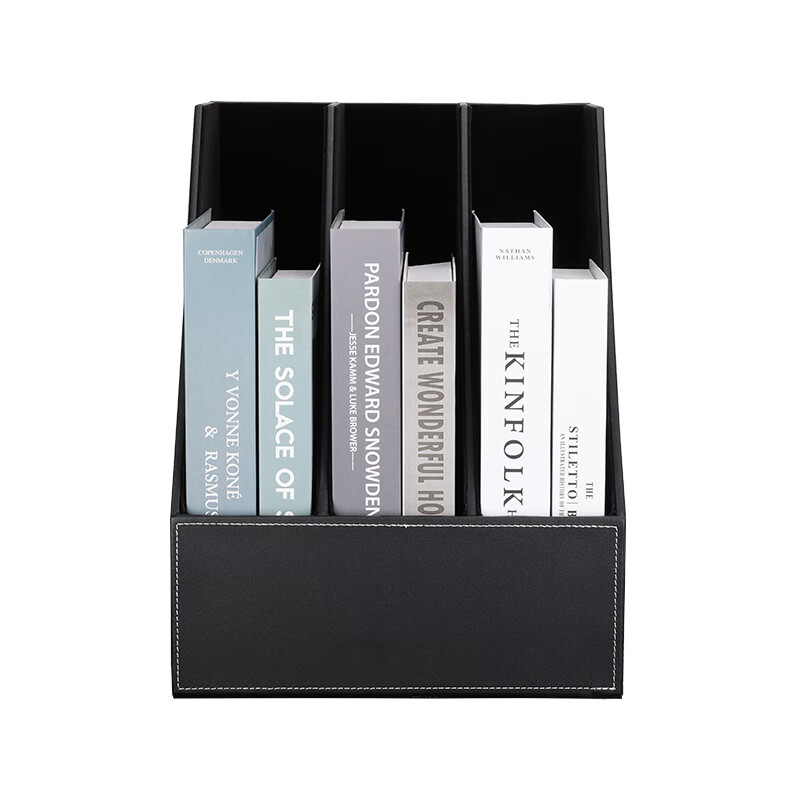 利蓝（LEADLAND）桌上文件架立式文件筐多层文件框书架资料档案架文件整理收纳置物架财务会计经理办公用品 【商务办公之选】黑色三联A113