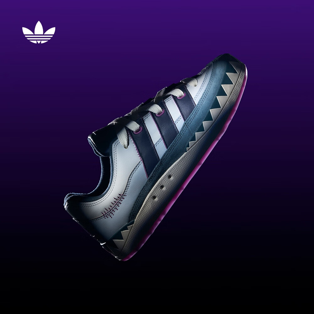 adidas万圣节系列 鲨鱼面包鞋 ADIMATIC经典滑板鞋阿迪达斯三叶草 清澈灰/传奇墨水蓝/白 41