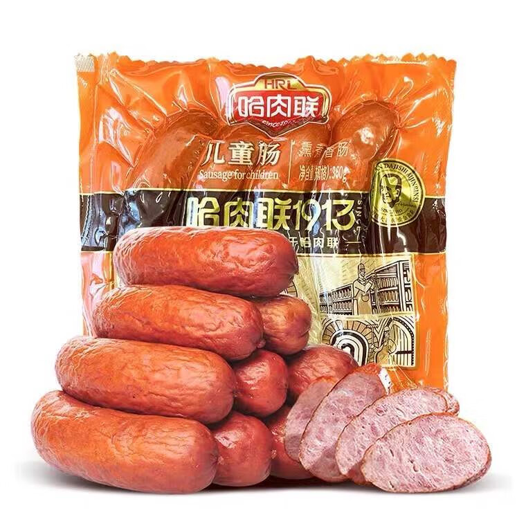 哈肉聯(lián)正宗兒童腸哈爾濱紅腸蒜香味東北特產(chǎn)即食香腸零食熟食360g 瘦肉腸兒童腸360g