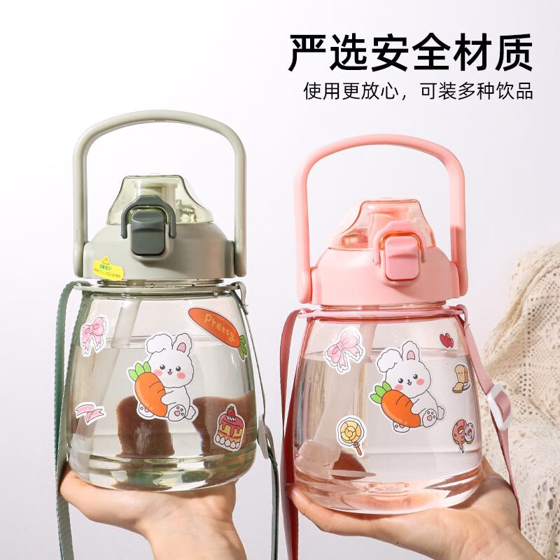 伍先生B高颜值水杯大容量女生大肚杯网红儿童吸管杯