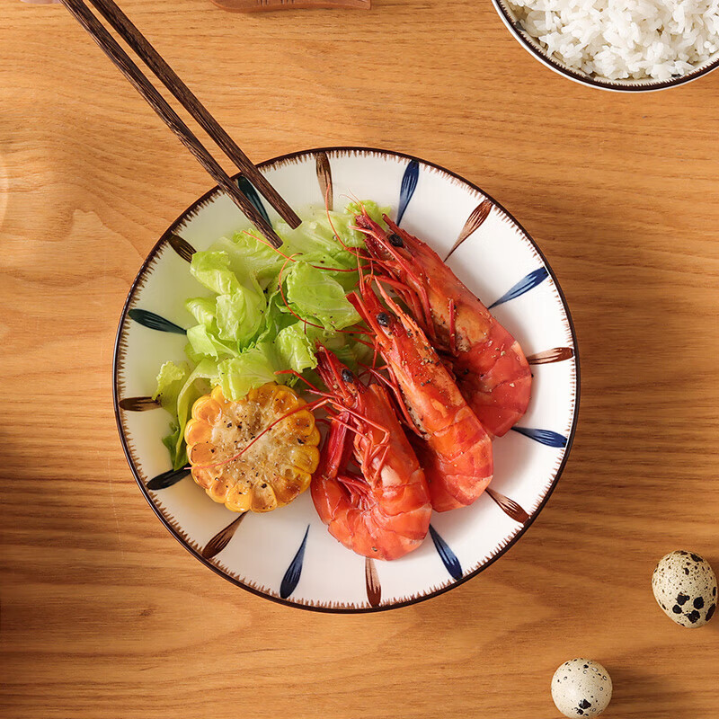 洁雅杰餐具碗碟套装釉下彩陶瓷碗盘套装38头碗筷套装乔迁礼物 优雅线条 超值装8头【店铺人气品】 8头