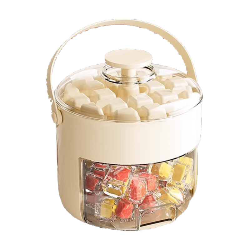 京严按压冰格冰块模具食品级制冰盒储存带盖冰格硅胶自制冻冰块神器 48格双层【1秒脱冰 食品级】 冰格大容量储冰模具冰箱家用