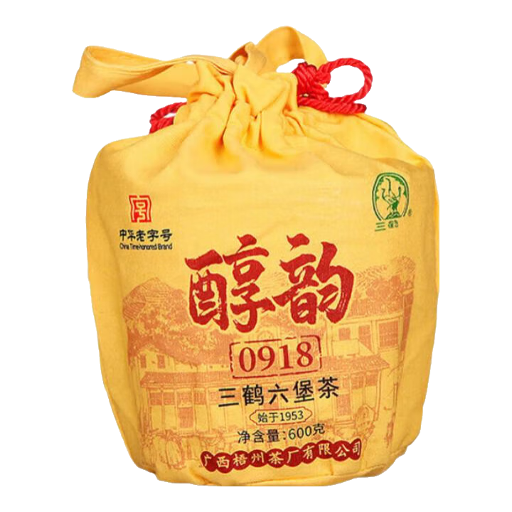 三鹤六堡茶正品黑茶 醇韵广西梧州特产 醇香标杆 特级散茶 茶叶 箩装2019年陈（特级600克）