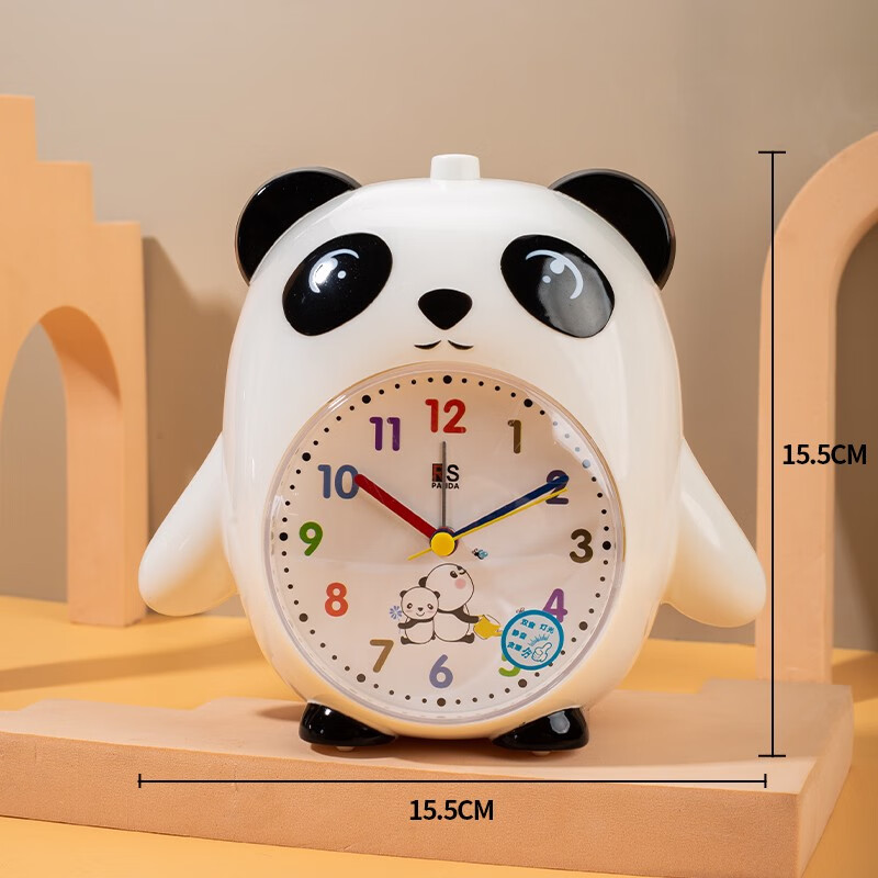 闹钟床头儿童夜光卡通可爱个性简约学生专用静音扫描双音打铃闹钟