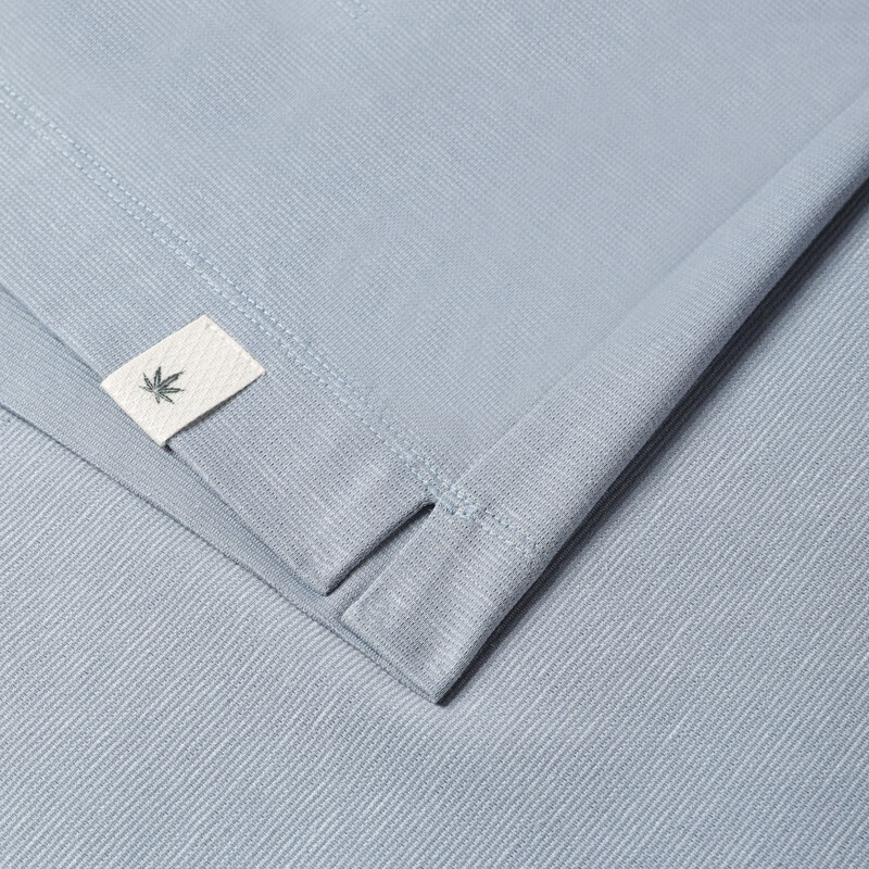 汉麻世家（HANP）男士休闲夏季有机麻凉感衬衫领POLO衫 淡蓝灰 M