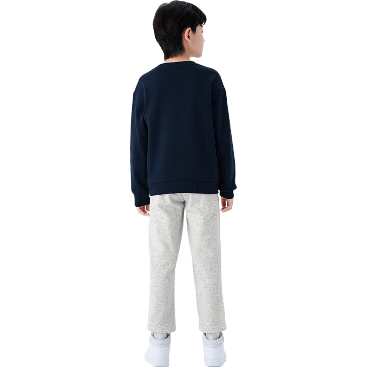 361°儿童套装25秋冬男女童3-14岁加绒保暖运动套装 蓝160