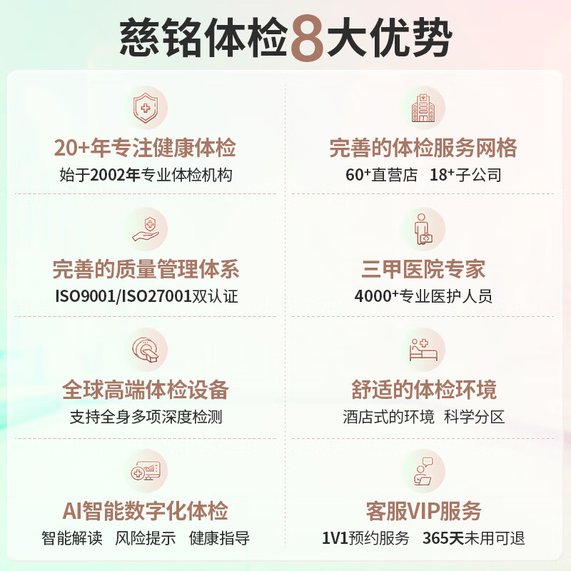 慈铭体检【HPV23种分型+肿瘤12项+甲彩】 体检卡 女性高端 女性套餐 单人套餐 全国通用zx