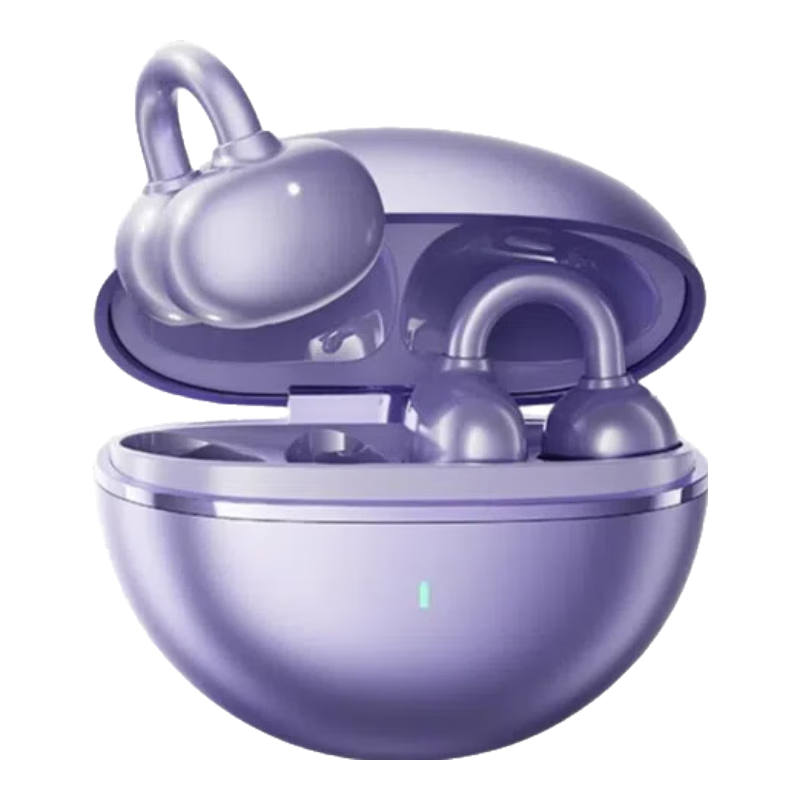 艾勒丝汀【柏林之声丨云感佩戴】蓝牙耳机耳夹开放式骨传导概念通话降噪无线跑步运动挂耳适配苹果安卓机 【流光紫】全景音效·久戴不胀耳 超长续航丨通话降噪丨云感佩戴