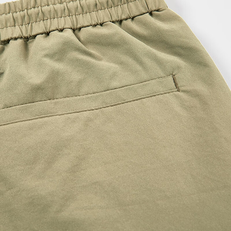 黑鲸海澜之家旗下腰间抽绳休闲中裤男2025年夏季新品宽松直筒裤男 卡其09 2XL