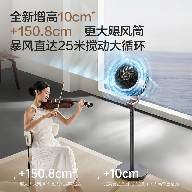 艾美特（AIRMATE）【旗舰金天鹅】空气循环扇语音智能遥控电风扇直流变频家用安静轻音一级能效落地扇负离子净化电扇