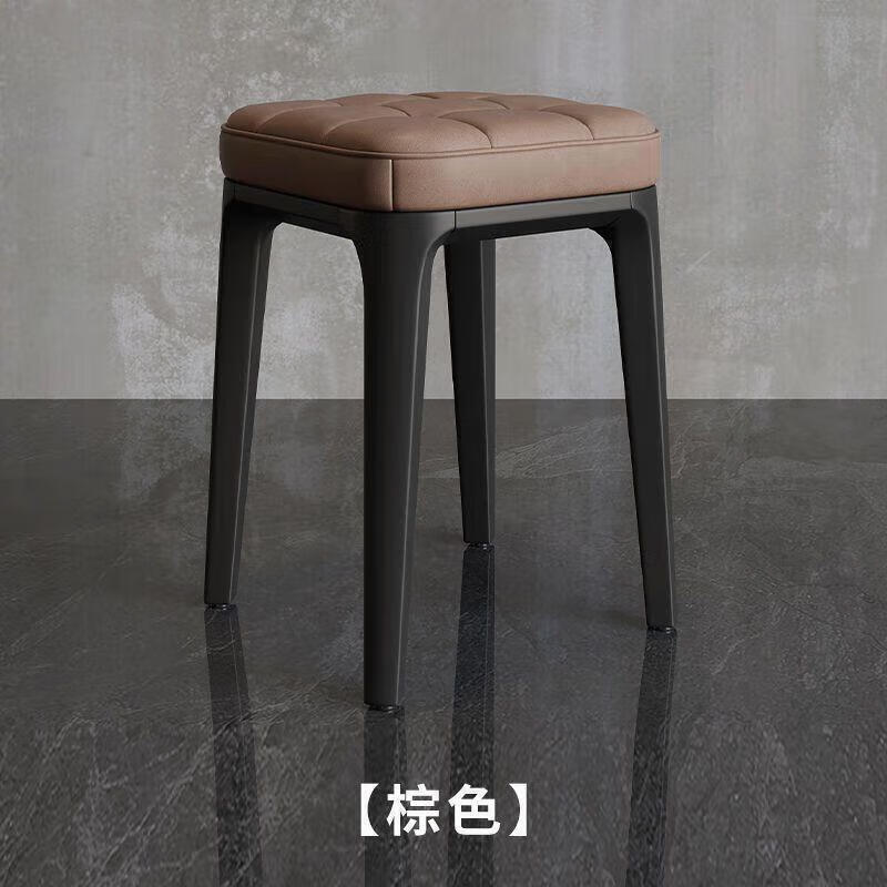 金格羽创意家居客厅厚塑料家用可叠放软包其他日杂小件 棕色 2把