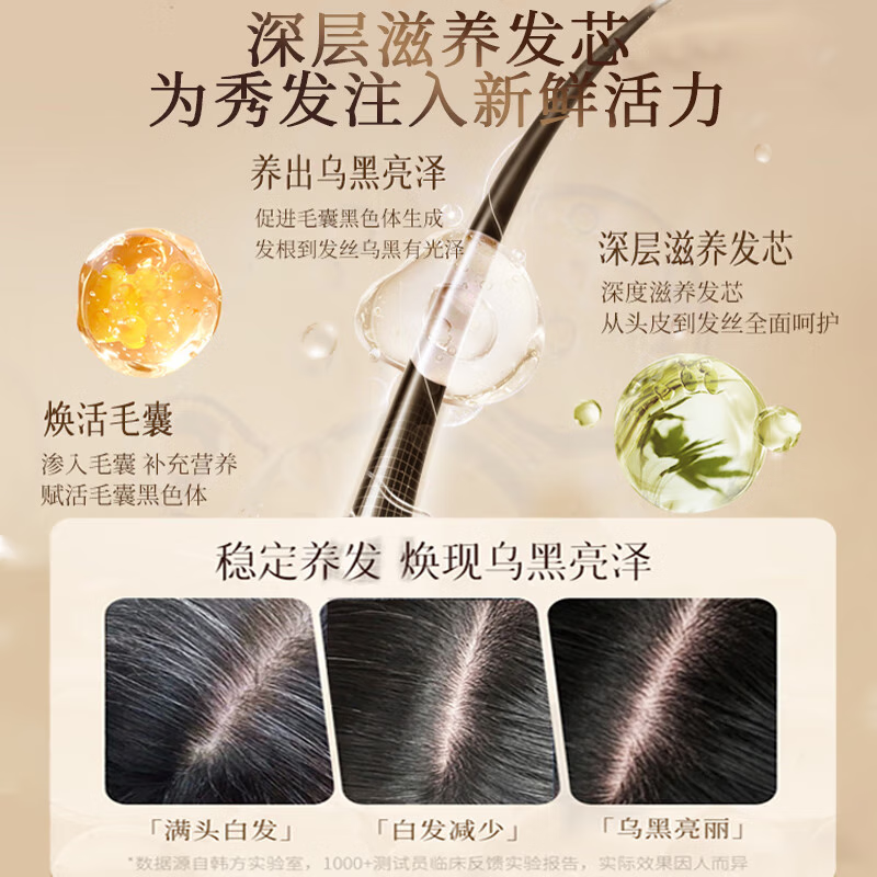 同仁堂防脱育发何首乌生姜洗发水增头发控油蓬松固发白发转养黑发洗发露 一瓶装【大容量550ml】 生姜何首乌黑灵芝白发洗黑发防脱