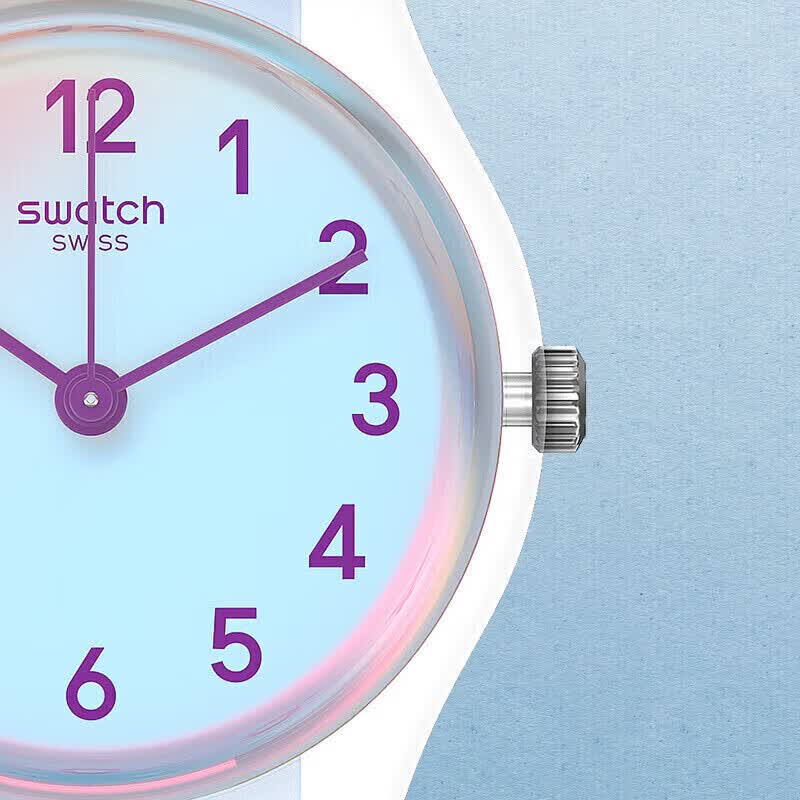 斯沃琪(Swatch)瑞士手表 原创系列小巧手表生日礼物时尚男女石英腕表 【精美礼袋】纯净天蓝 LK396 25mm