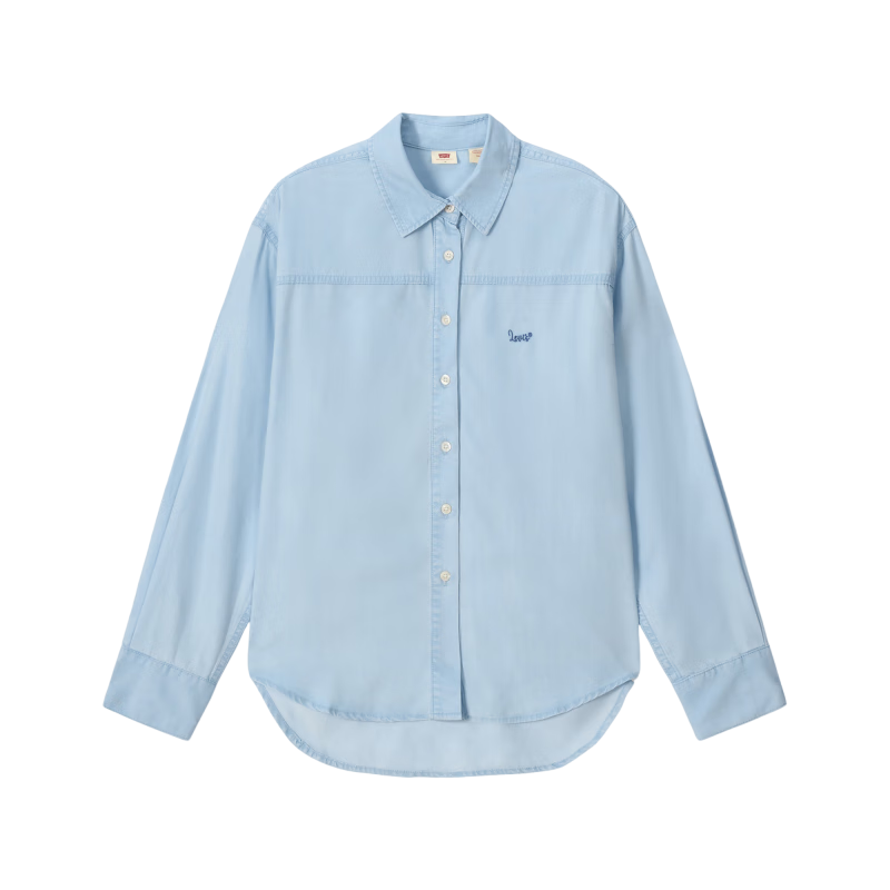 Levi’s李維斯冰酷系列25年春夏新款女士美式刺繡商務(wù)休閑牛仔襯衫 淺藍(lán)色 003YP-0000 M