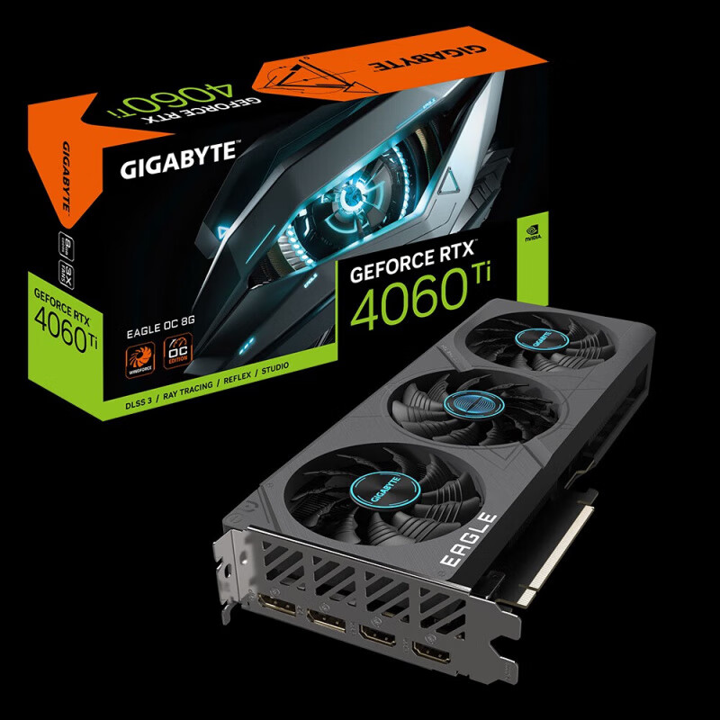 技嘉RTX4060TI显卡N406T EAGLE OC猎鹰8G魔鹰雪鹰风魔RX6750GRE 魔鹰RTX4060 TI GAMING OC 8G 8GB