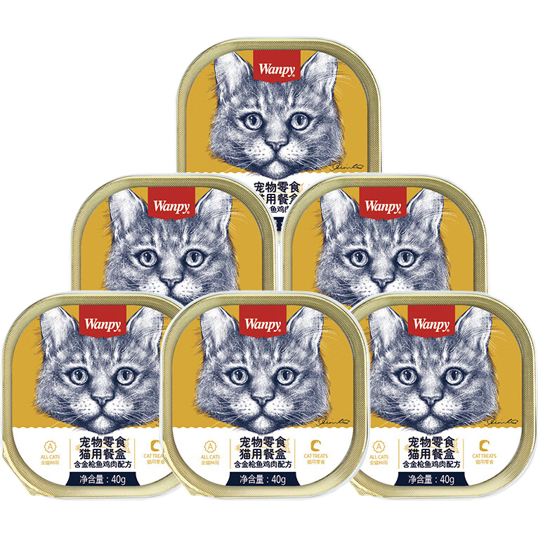 ��Ƥ��Wanpy��è��ͷ è�ͺ�40g*6�� �����ǹ���ζè��ʳè��