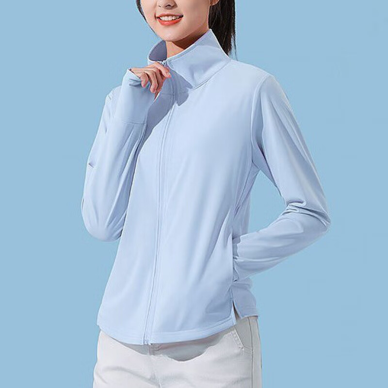 蕉木下2026夏季防晒衣衣服防晒衣女款立领无帽薄款透气 深灰色 底摆不开叉 L 大 110-140