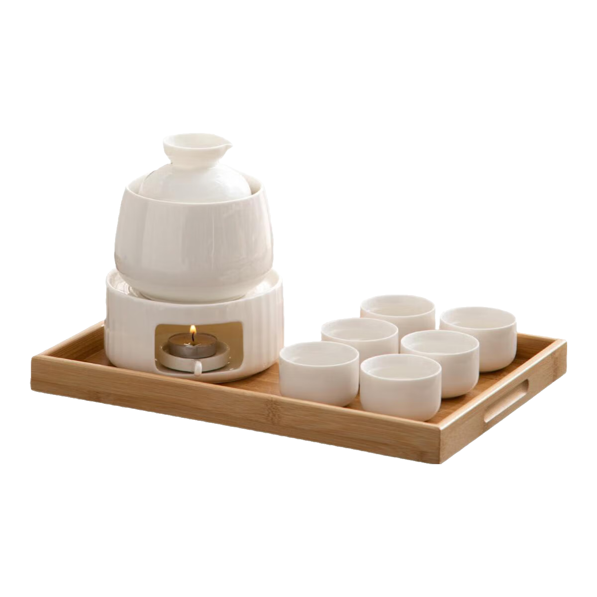 南山先生 恒温烫酒器酒杯套装白酒黄酒烫酒壶温酒套装醉月温酒器 醉月温酒器_一壶六杯