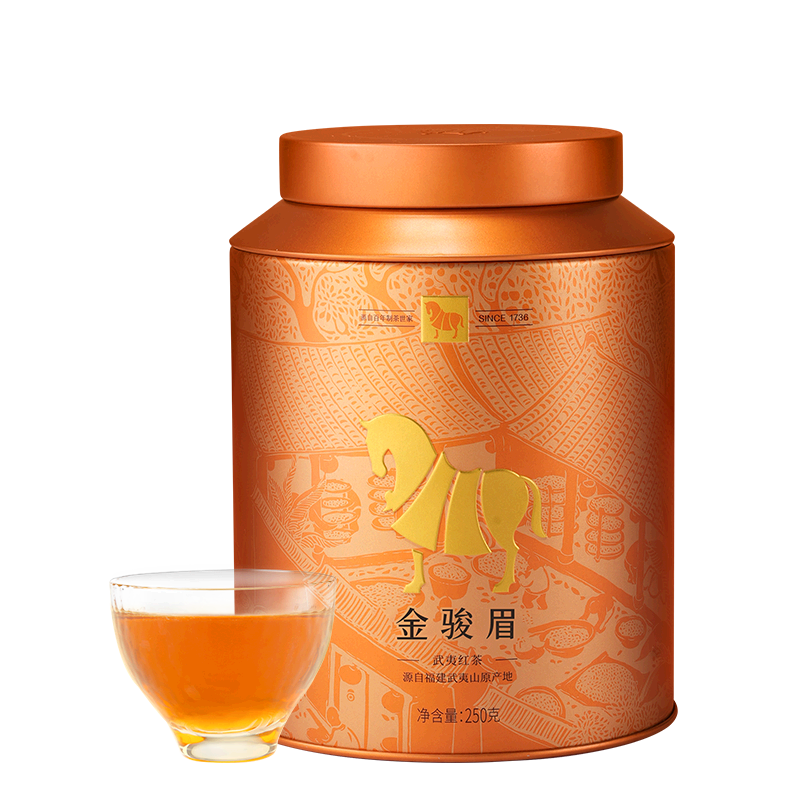 八马茶业 武夷红茶 金骏眉/正山小种 茶叶自己喝 送礼罐装 赠礼袋 【金骏眉】250g