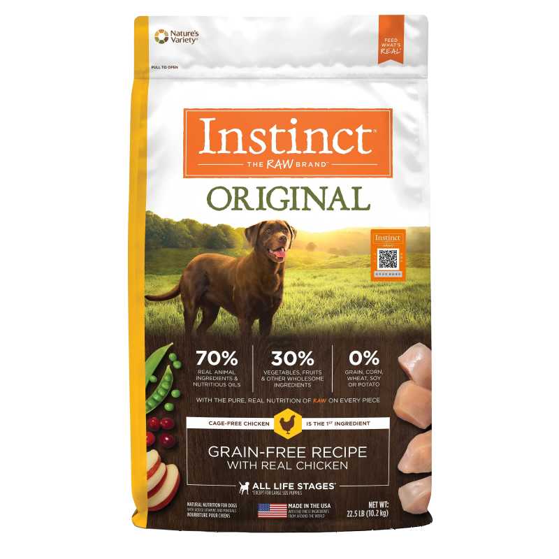 生鲜本能INSTINCT天然百利经典无谷鸡肉犬粮22.5磅