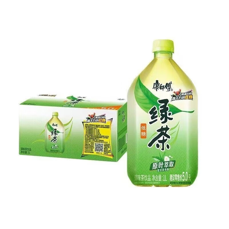 康师傅康师傅冰红茶1L*8瓶整箱柠檬红茶饮料饮品清爽解腻批发特价包邮 康师傅绿茶1L*8瓶